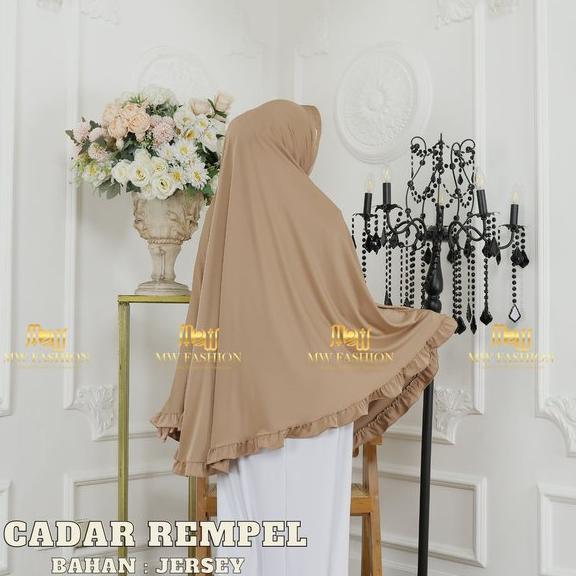 Promo !!! Jilbab Super Jumbo Rempel / Khimar Cadar Jumbo / Kerudung Langsung Pakai Jersey / Niqob ca