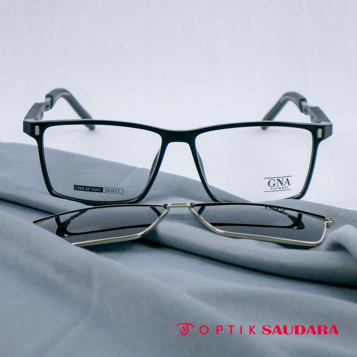 Optik Saudara - Frame Gna - Kacamata Pria Clip On Bahan Ringan Model Kotak Elegant F GNA M5541 C1 54