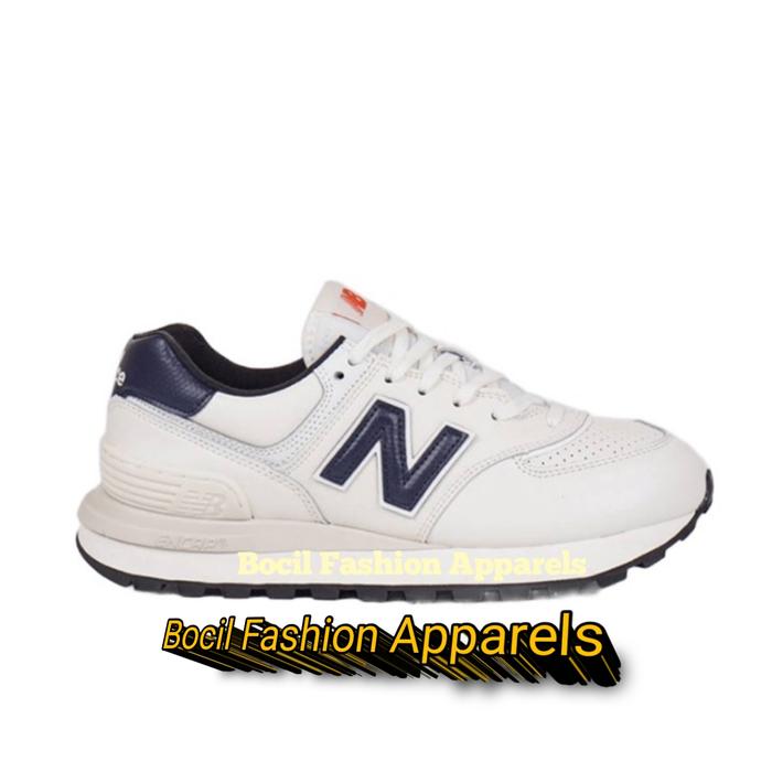 Sepatu NB New Balance 574 White Leather Marblehead [ 100% BNIB ] Brand New Include Box