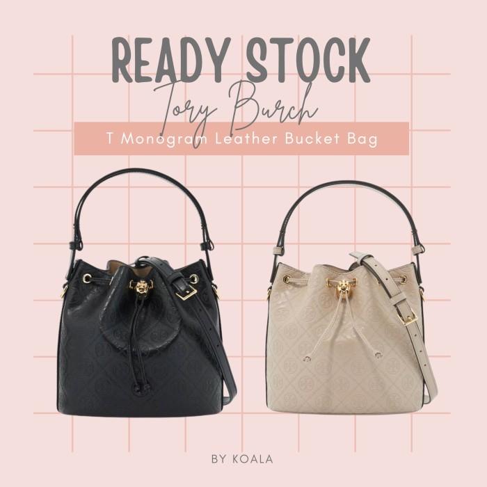 Tas Tory Burch T Monogram Leather Bucket Bag