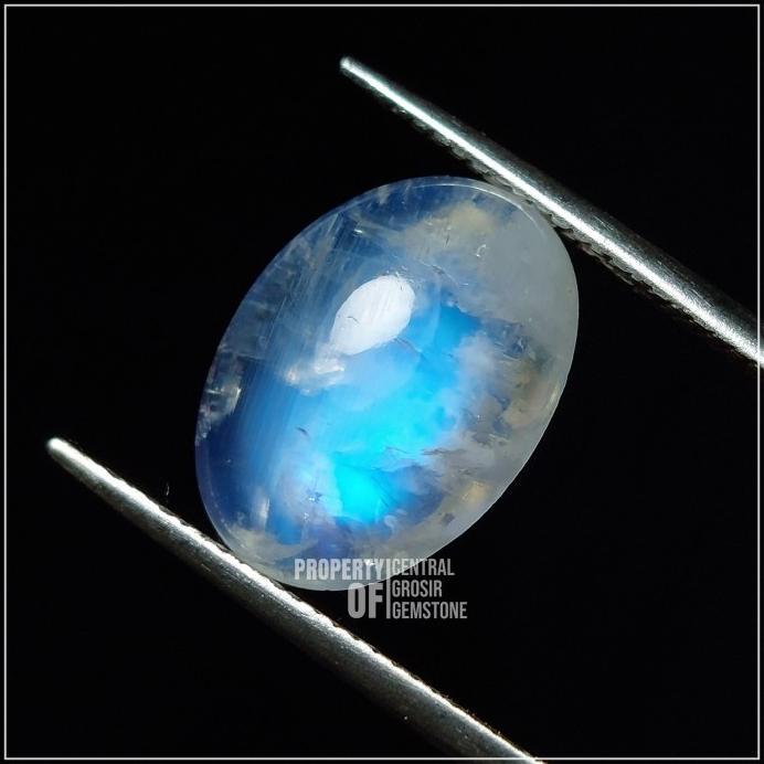 BATU BIDURI BULAN AIR LAUT NATURAL MOONSTONE KRISTAL ASLI ALAM BERKUALITAS