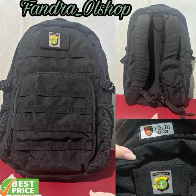 Tas Ransel Hitam Jatah Polri Terbaru 2024 Logo Polda Metro Jaya. Kualitas Terbaik !
