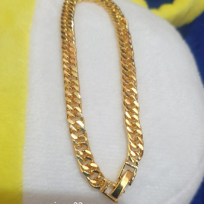 gelang rantai double mas 24 karat plate
