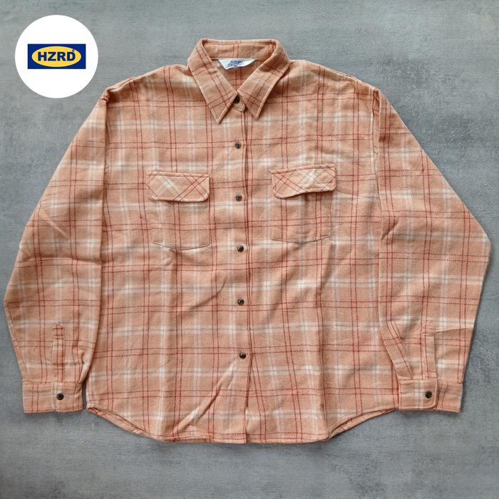 kemeja flanel workshirt wool nansel second size L