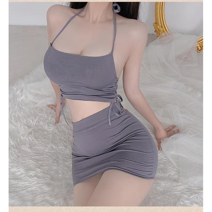 New.. Lingerie Seksi Wanita Tanktop Mini Rok Set Transparant Babydoll A2200