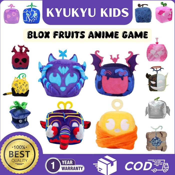 Kyukyu Kids [GARANSI 1 TAHUN] Blox Fruits Anime Game Plush Toys 15CM Fruit Leopard Pattern Mainan Me