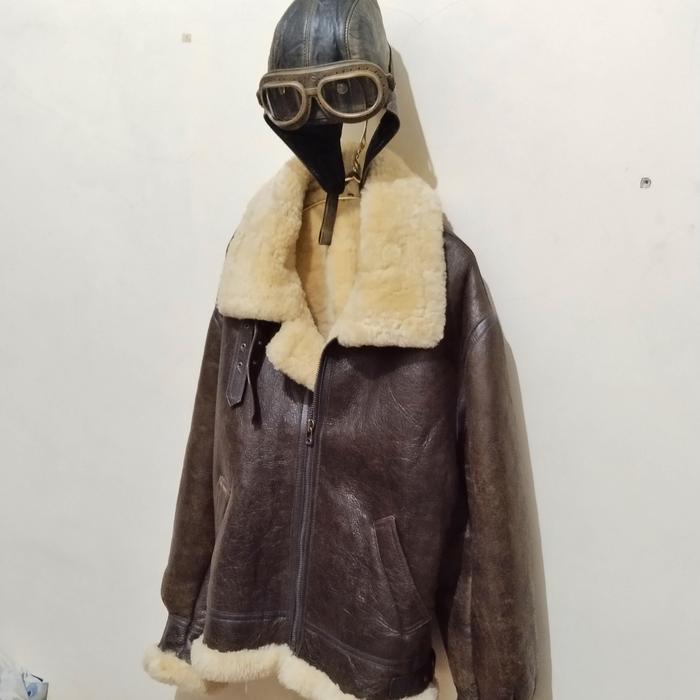 jaket kulit asli tebal hangat type pilot bomber B3 ww2 tas sepatu kulit lawas sepeda jam tank helm v