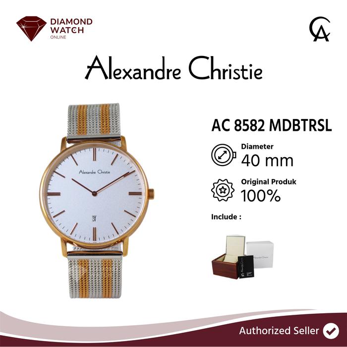 Alexandre Christie AC 8582 MD BTRSL 40mm/7mm Man White Dial Dual Tone Stainless SteelAC 8582 MDBTRSL