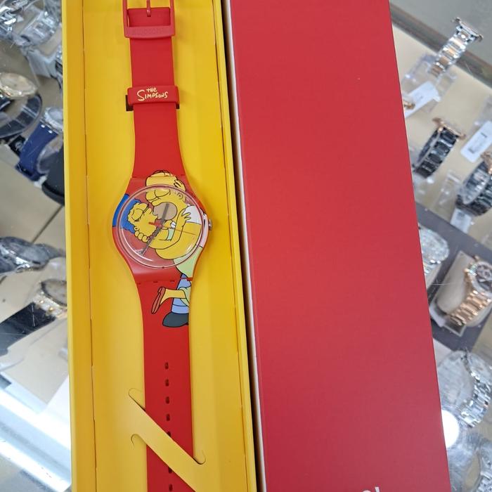 JAM PRIA WANITA SWATCH ORI SO29Z120 SWATCH SO29Z120 SIMPSON SWEET EMBRACE SO29Z120