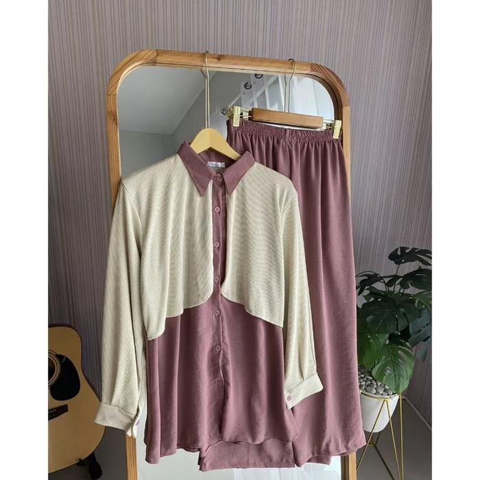 Marinka set / knit / setelan / viral / crinkle