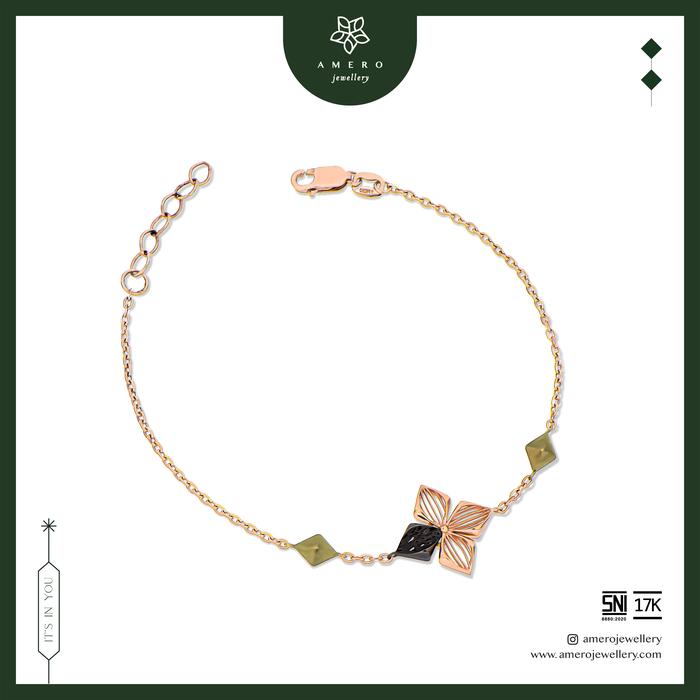 Amero Jewellery Teruntuk Nusantara Kamboja Gelang Emas Lavani 17K
