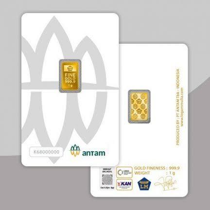Emas batangan 1 gram Antam logam mulia certicard 24 karat cetakan 2024 kartu certieye