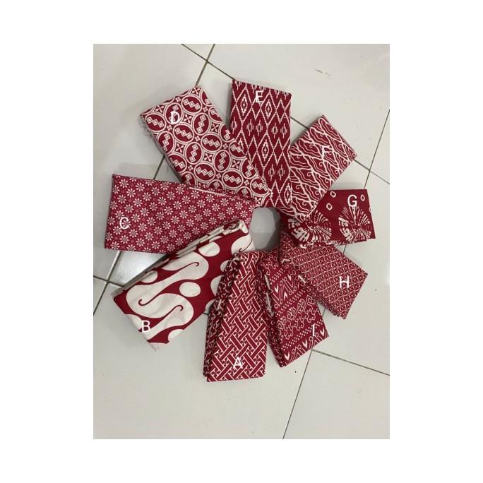 kain batik murah TC bahan tebal warna merah putih
