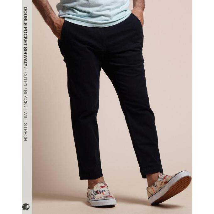 SAMASE Sirwal Double Pocket T001 Sirwal Celana Pria Dewasa Hitam Twill BEST PRICE
