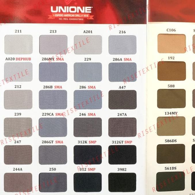 Kain American Drill UNIONE Bahan Eceran Celana Kemeja Hal 13-14