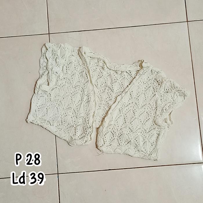 PL - bolero putih gading anak perempuan 5-6-7 tahun brukat renda