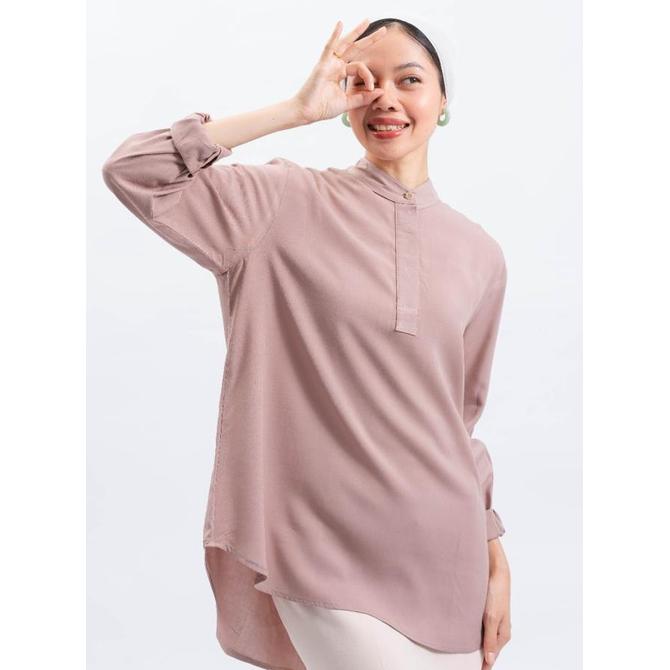 KEMEJA WANITA RAYON PREMIUM l Augie - Kiran Daily Blouse Polos Rayon