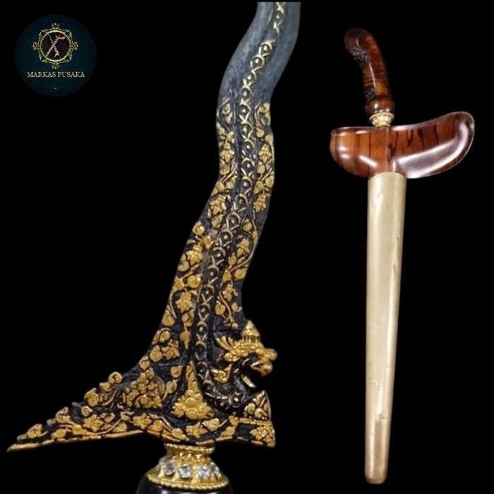 Keris Patrem Naga Raja Kinatah Emas Tangguh Mataram Sultan Agung TUS