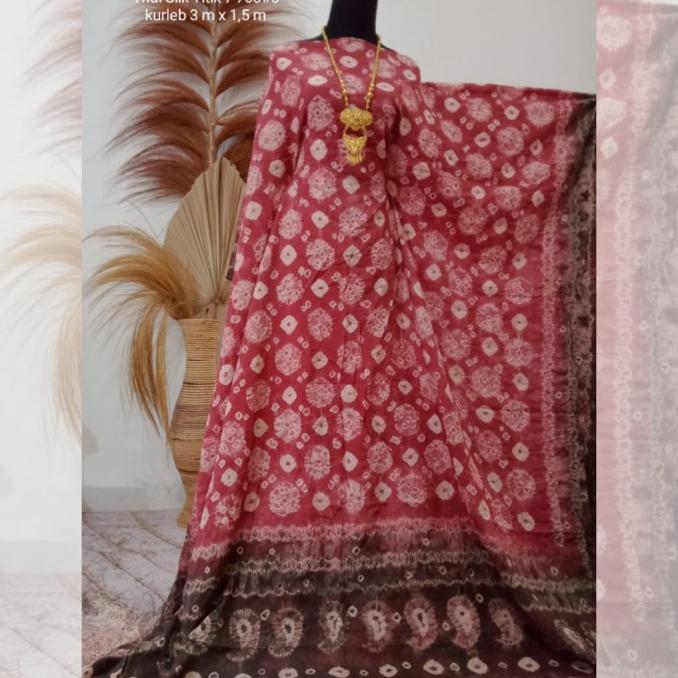Kain Jumputan Palembang Titik 7 Bahan Dasar Batik 3 Meter Handmade