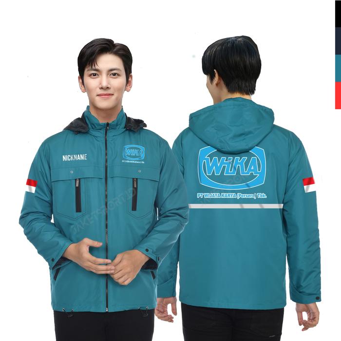 JAKET PT WIKA WIJAYA KARYA PERSERO CUSTOM SCOTLIGHT BAHAN PARASUT TEBAL TAHAN ANGIN GRATIS NAMA BISA