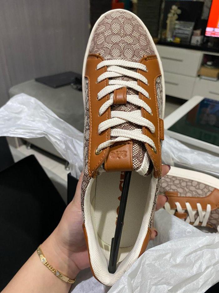 Sepatu Sneakers Wanita Coach -Lowline Low Top Sneaker In Micro Signature Jacquard