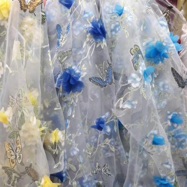 HAII HARGA TURUN Impor termurah bahan organza 3d kain organza 3d motif