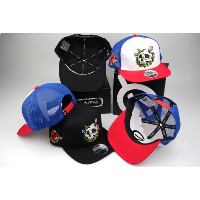 Topi Snapback Original Gudback Tengkorak Unisex Hat Baseball Cap Distro Surfing Fashion Hip Hop Pria