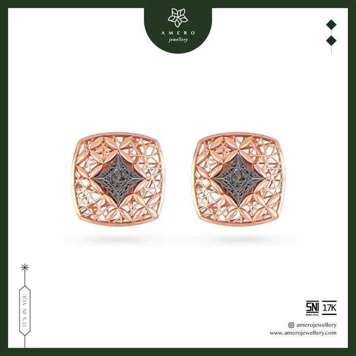 Amero Jewellery Rhomka Chitra Anting Emas Lavani 17K