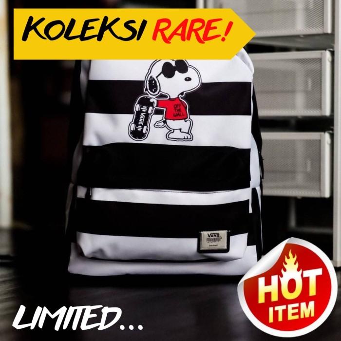Backpack Vans Snoopy Peanuts Oldskool Black White | Tas Ransel | Tas Sekolah | Tas Punggung | Tas Ba