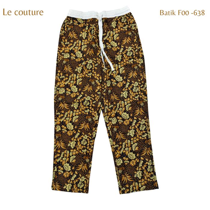 Celana Batik Panjang Pria Premium Le Couture Warna Coklat Motif