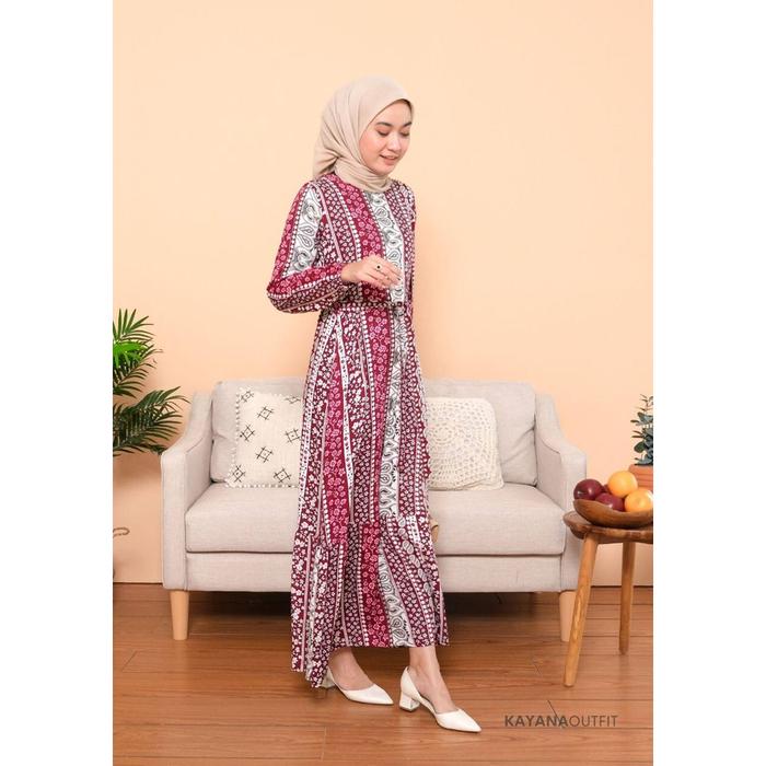 Baju Muslimah Kayana Outfit | Kayan Dress Rayon 3 | Pakaian Baju Rok Jilbab Muslim Nyaman Adem Lembu