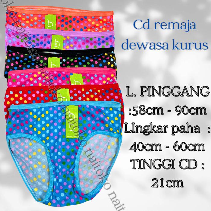 6pcs Celana dalam wanita remaja cd dewasa perempuan cewek M L motif sablon katun polos elastis nyama