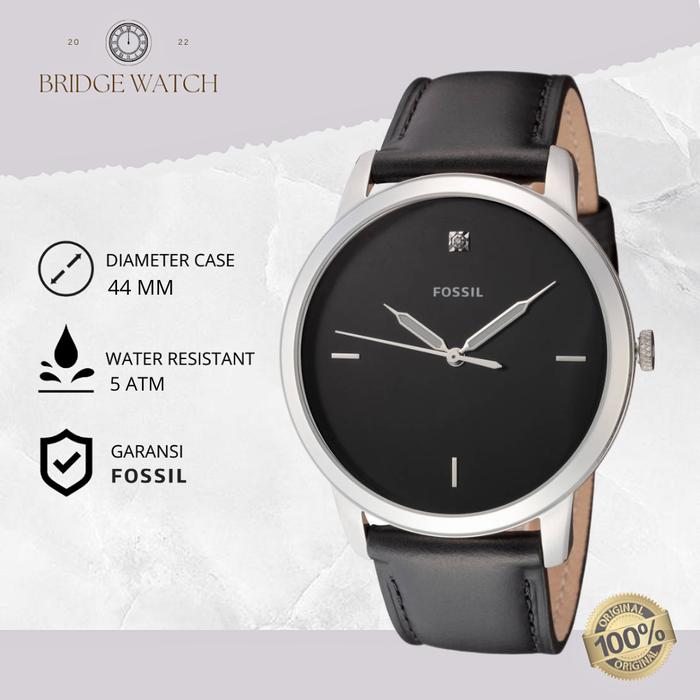 Jam Tangan Pria Fossil The Minimalist Kulit Black Casual Original FS5497