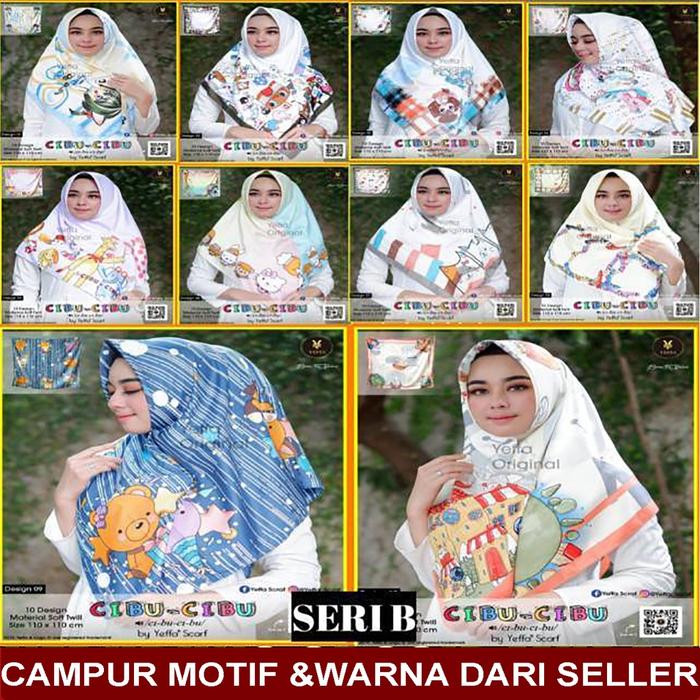 segiempat cibu cibu yeffa jilbab motif cartoon