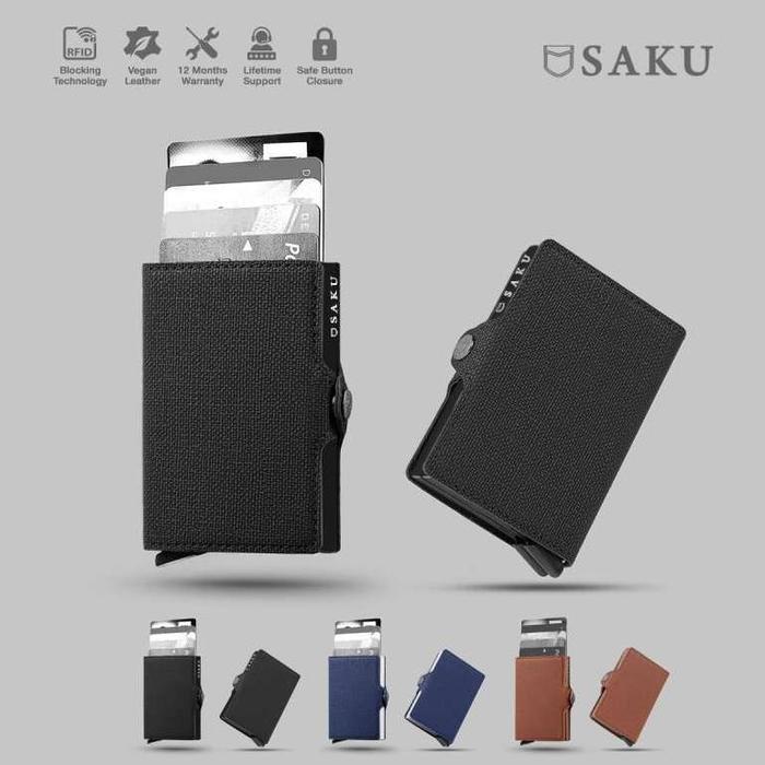 Tergacor SAKU Dompet Kartu Pria Wanita Card Holder Dompet Kecil anti RFID Wallet Dompet Mini | Textu