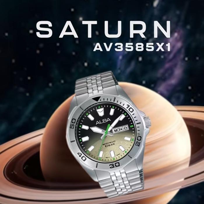 Alba AV3585#AV3585#AV3585X1#Alba AV3585X1#Jam tangan pria Alba Gravity Saturn AV3585X1