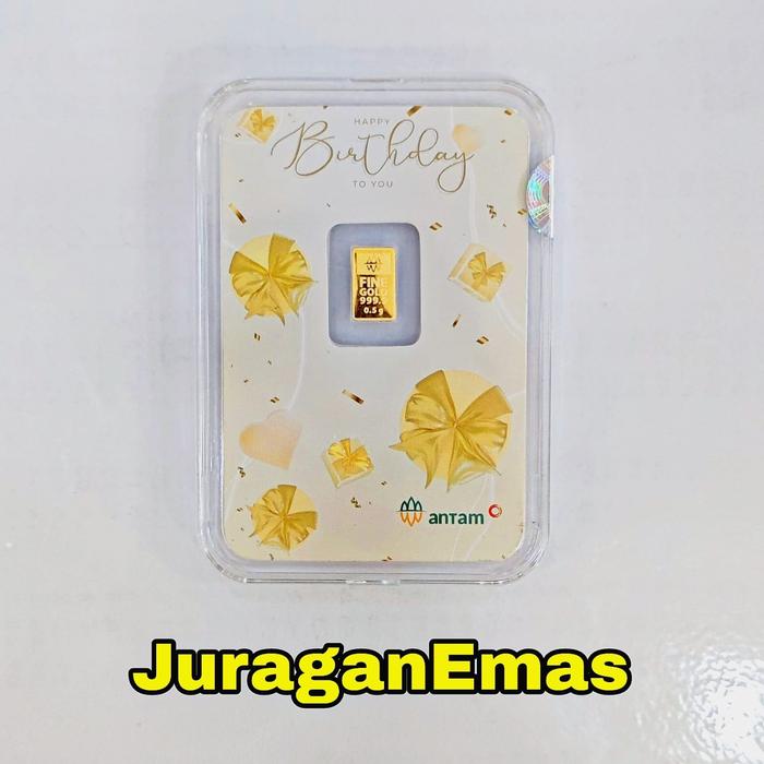 Emas lm logam mulia antam indonesia emaskita happy birthday 0,5gr