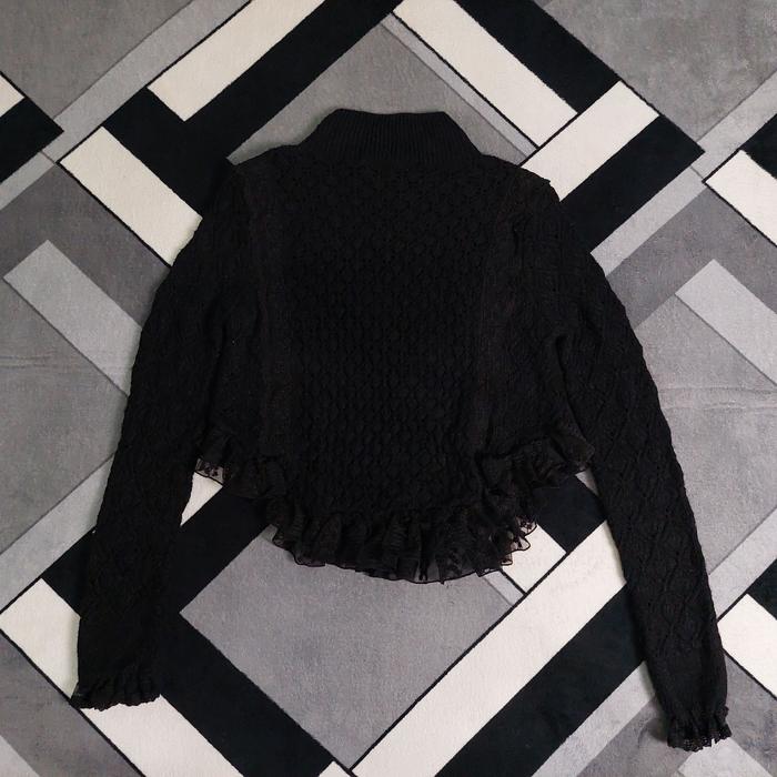 Zara Black Lace Ruffle Sweater
