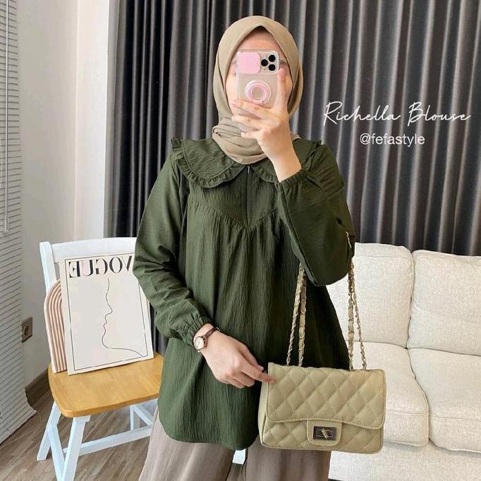 Blouse Crincle Richella By Fefastyle / Baju Wanita Original