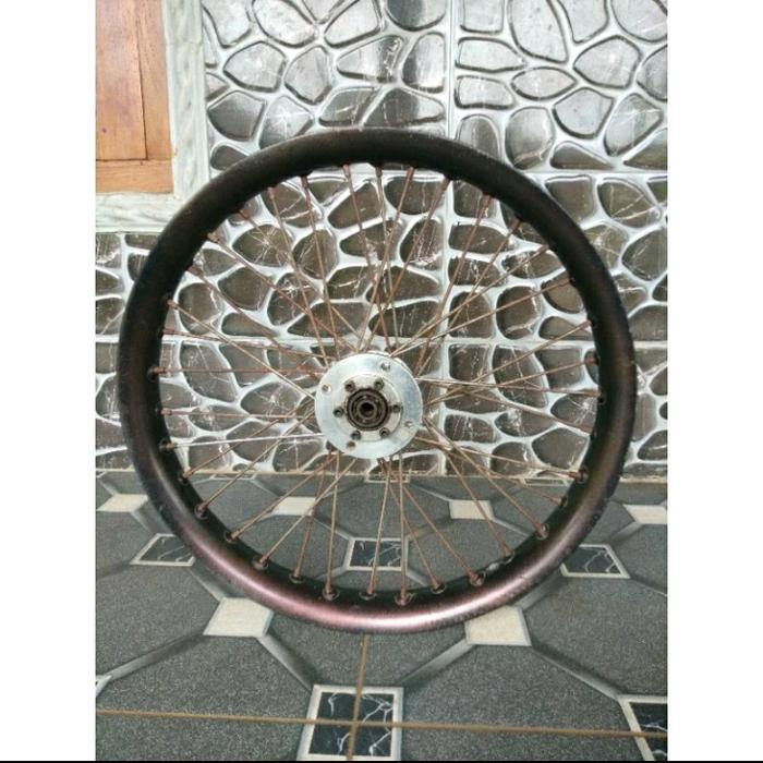 FRONT WHEEL/RODA/VELG SET DEPAN RING 17 TRUSTY LINGKARAN ROSSI U-SHAPE SETENGAH LINGKARAN BROWN SECO