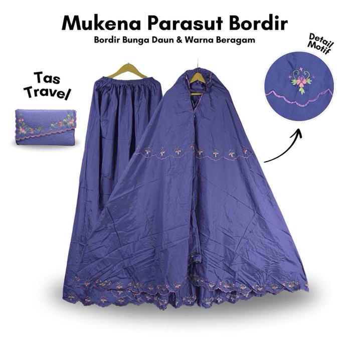 Mukena dewasa telekung parasut bordir