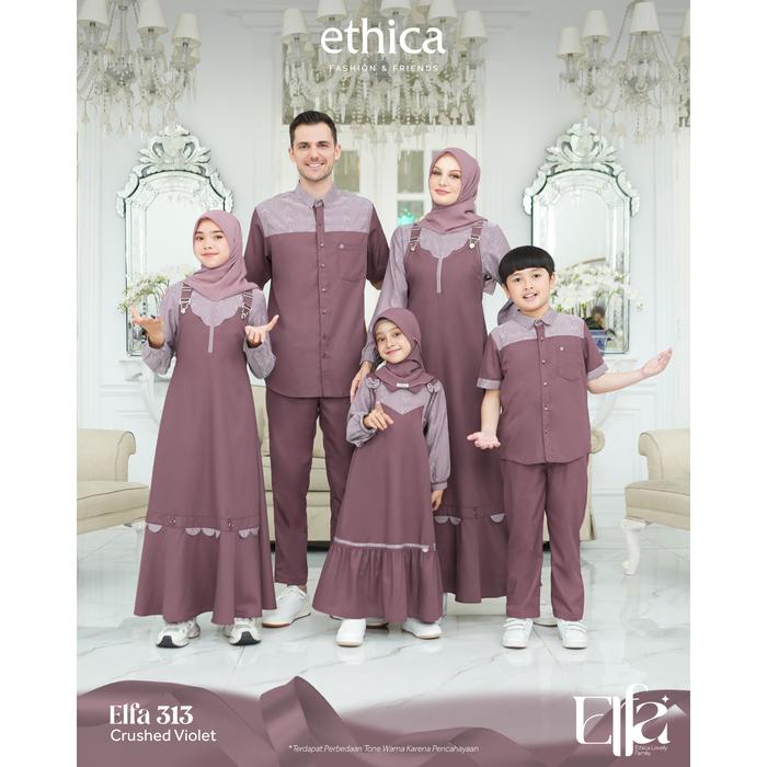 Sarimbit Keluarga 2025 Elfa 313 Crushed Violet Gamis Couple