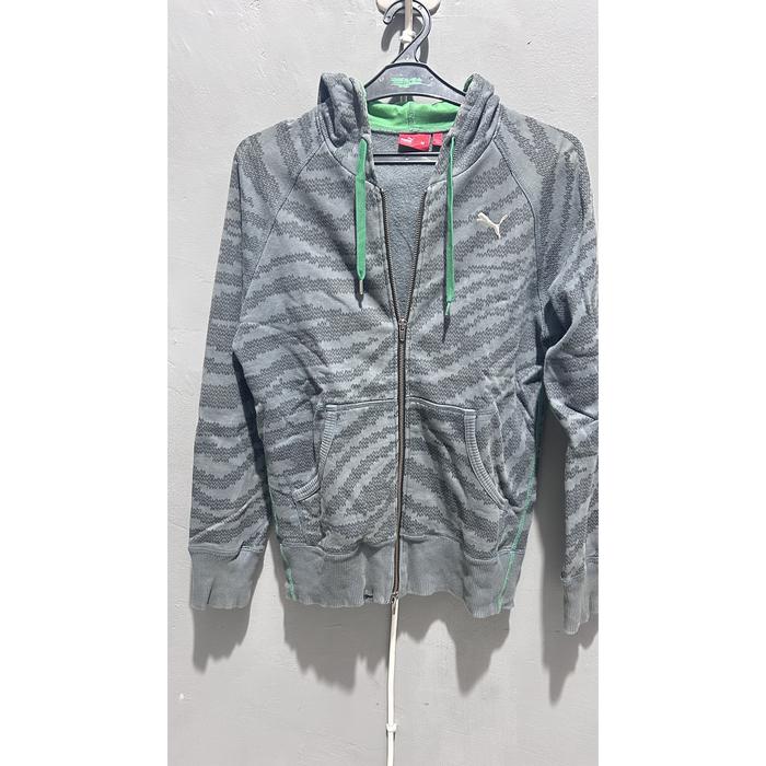 Thrifting Hoodie Zipper Puma Warna Abu Tua