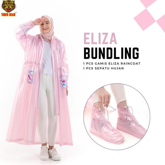 Tiger Head Jas Hujan Gamis Eliza + SEPATU