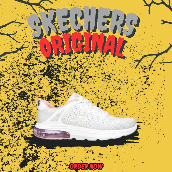 Sepatu Skechers Go Walk Air 2.0 White Pink Women's ( 124362/WPK ) Original
