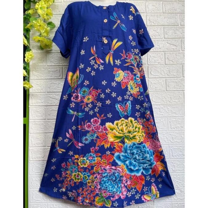 DASTER KENCANA UNGU LABEL BIRU LENGAN PENDEK / BAJU TIDUR DS04/08
