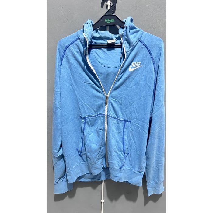 Thrifting Hoodie Zipper Nike Warna Biru