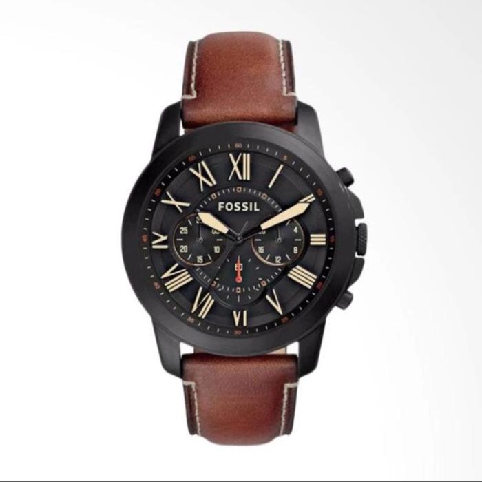 Jam Tangan Pria Fossil FS5241 Original Leather Strap Kulit Chronograph