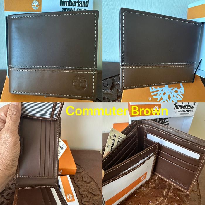 NEW In Box Dompet Pria Timberland Genuine Leather Commuter Brown - Authentic