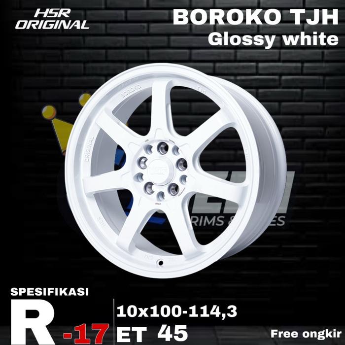 pelek mobil ring 17 white lubang 10 velg murah R17 pcd 5x100-114,3 untuk CRV warna putih